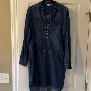 WHBM Denim Lace-Up Dress sz 4 EUC